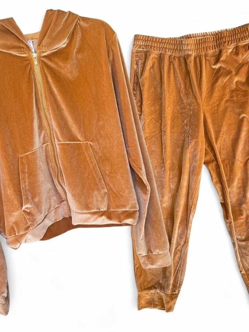 Fabletics Donna Velour Hoodie + Luxe Velour Jogger Matching Set Golden Leaf XL